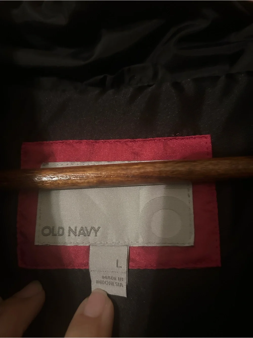 Old Navy Black Jacket with Red Label Accent - Picture 2 of 4
